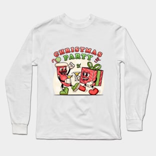 Christmas party, sock cartoon mascot and party Christmas gifts Long Sleeve T-Shirt